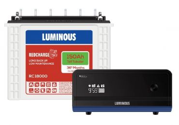 Luminous Zelio 1100 Inverter with RC18000 150 Ah Tubular Battery